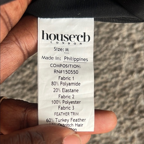 House of CB Black Corset Top with Feather Cuffs - Picture 6 of 6